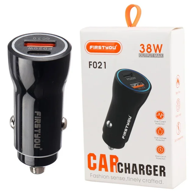 شارژر فندکی فست شارژ 20W ویژگی درگاه PD مدل FIRSTYOU F021